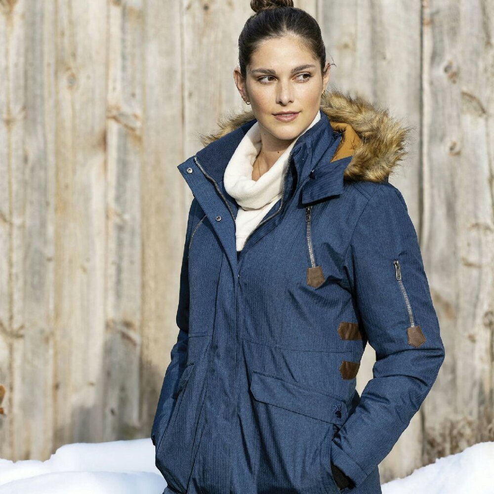 Women's Water Resistant Hooded Anorak Parka with Sherpa Lining - Picture 8 of 8
